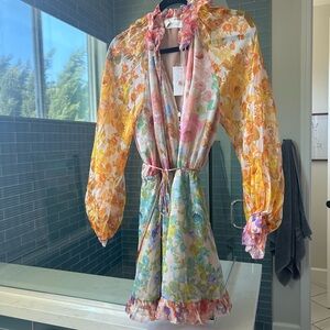 Zimmermann Romper long sleeve ruffle neck size 1